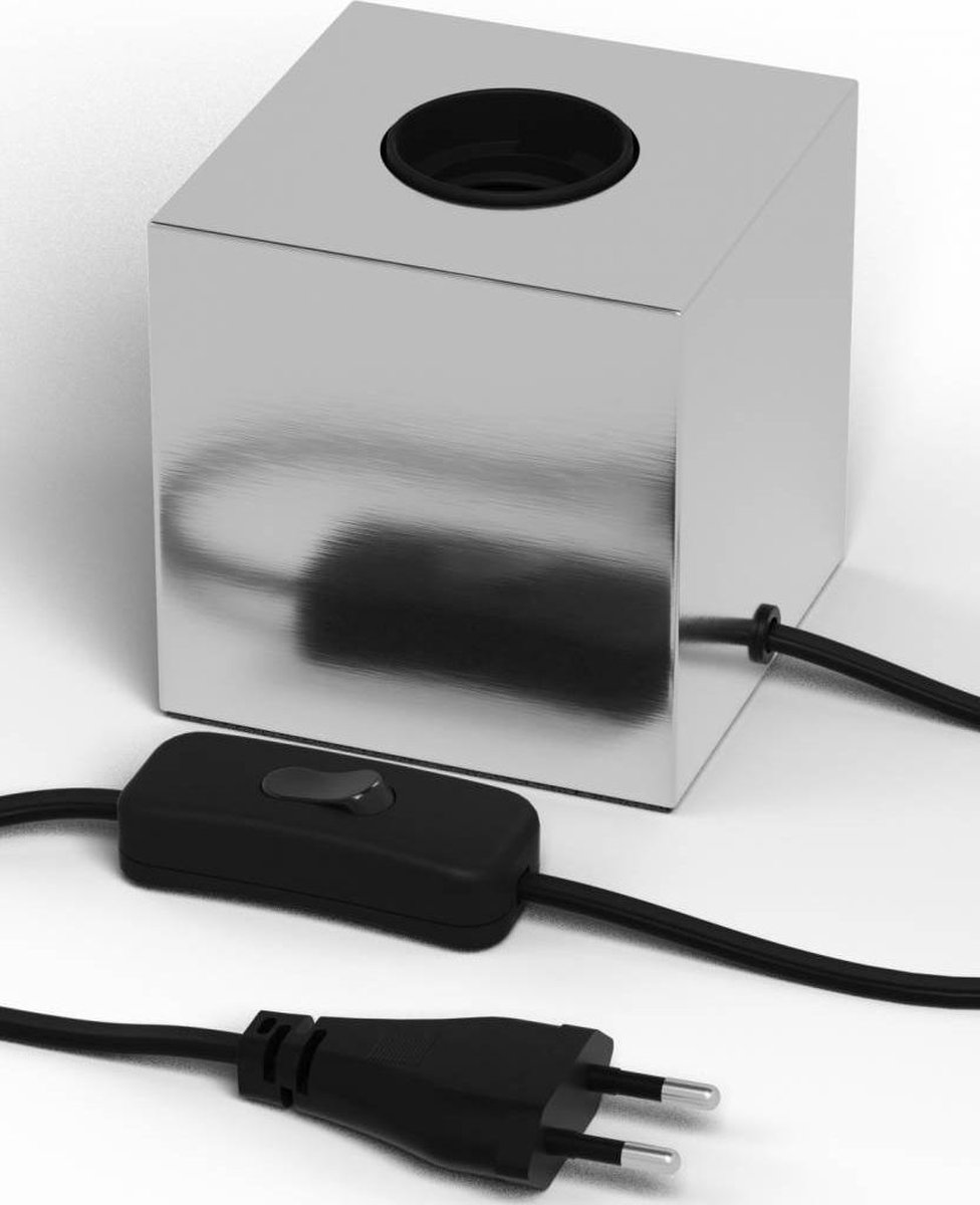 Calex - Led Tafellamp - Tafelverlichting - Raho - E27 Fitting - Vierkant - Mat - Aluminium - Silver