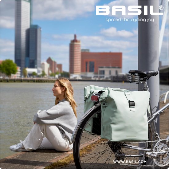 Basil Fietstas Dubbel Soho Nordlicht 41 Liter Polyester - Zwart