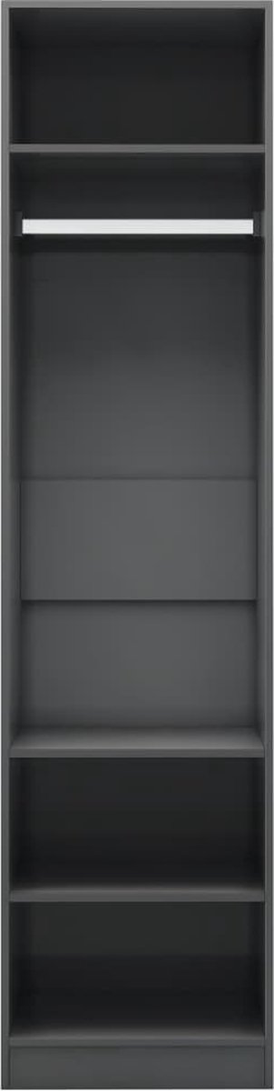 Vidaxl Kledingkast 50x50x200 Cm Spaanplaat Hoogglans - Grijs