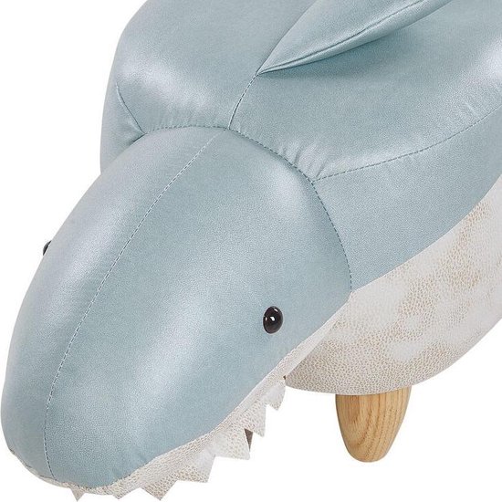 Beliani Shark Hocker Polyester 32 X 67 Cm - Blauw