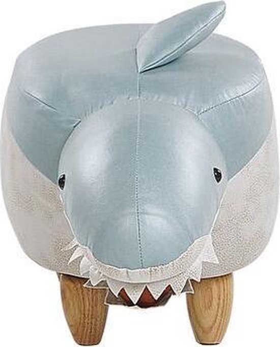 Beliani Shark Hocker Polyester 32 X 67 Cm - Blauw
