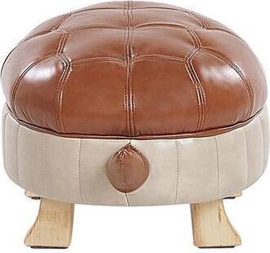 Beliani Turtle Hocker Kunstleer 43 X 73 Cm - Bruin