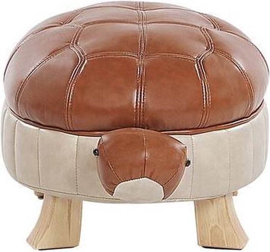 Beliani Turtle Hocker Kunstleer 43 X 73 Cm - Bruin
