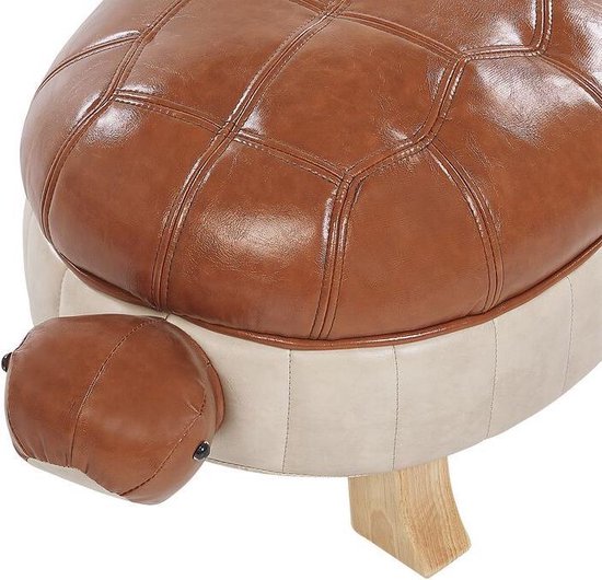 Beliani Turtle Hocker Kunstleer 43 X 73 Cm - Bruin