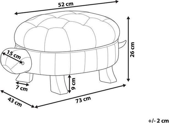 Beliani Turtle Hocker Kunstleer 43 X 73 Cm - Bruin