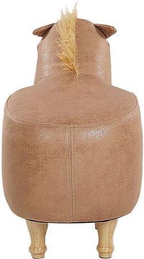 Beliani Horse Hocker Polyester 32 X 64 Cm - Beige