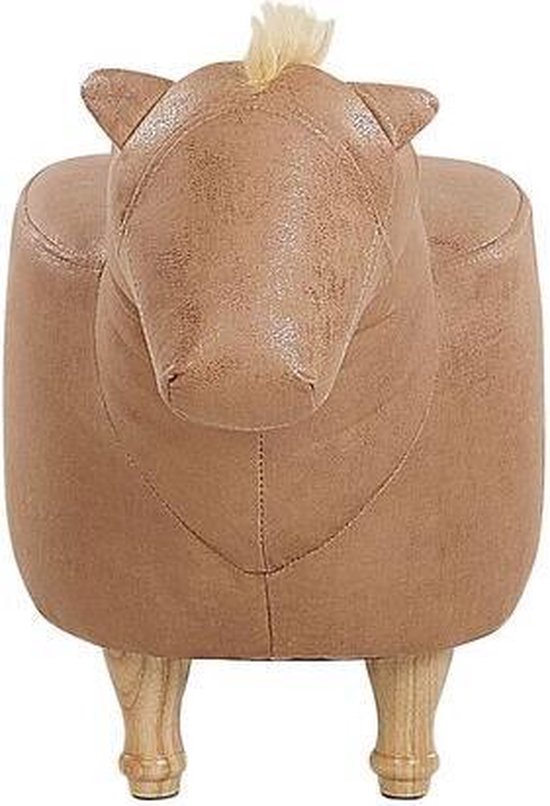 Beliani Horse Hocker Polyester 32 X 64 Cm - Beige