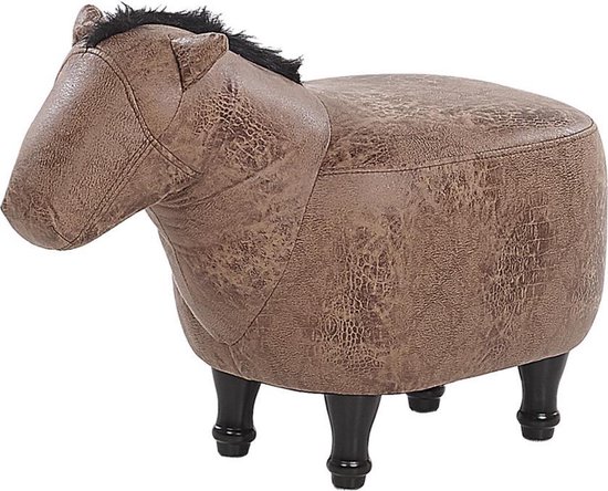 Beliani Horse Hocker Polyester 32 X 64 Cm - Bruin