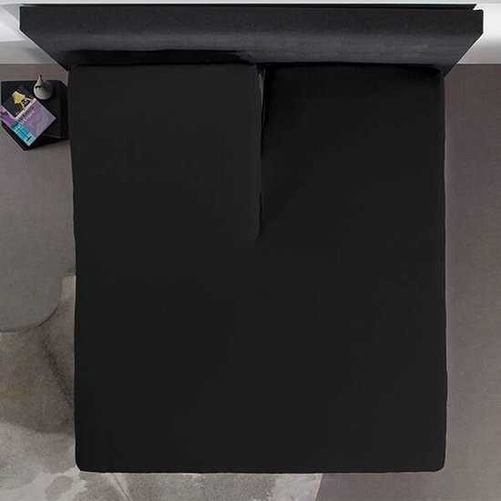 Sleeptime Hsl Hc Splittopper Katoen Black 180x220 - Zwart