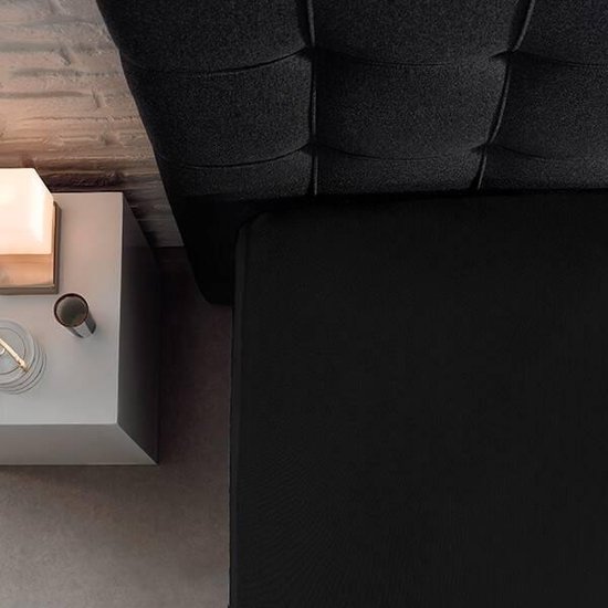 Sleeptime Hsl Hc Splittopper Katoen Black 180x220 - Zwart