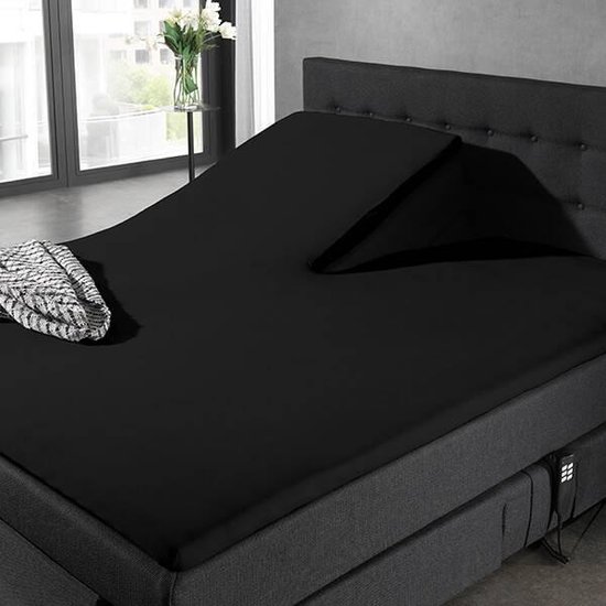 Sleeptime Hsl Hc Splittopper Katoen Black 180x220 - Zwart