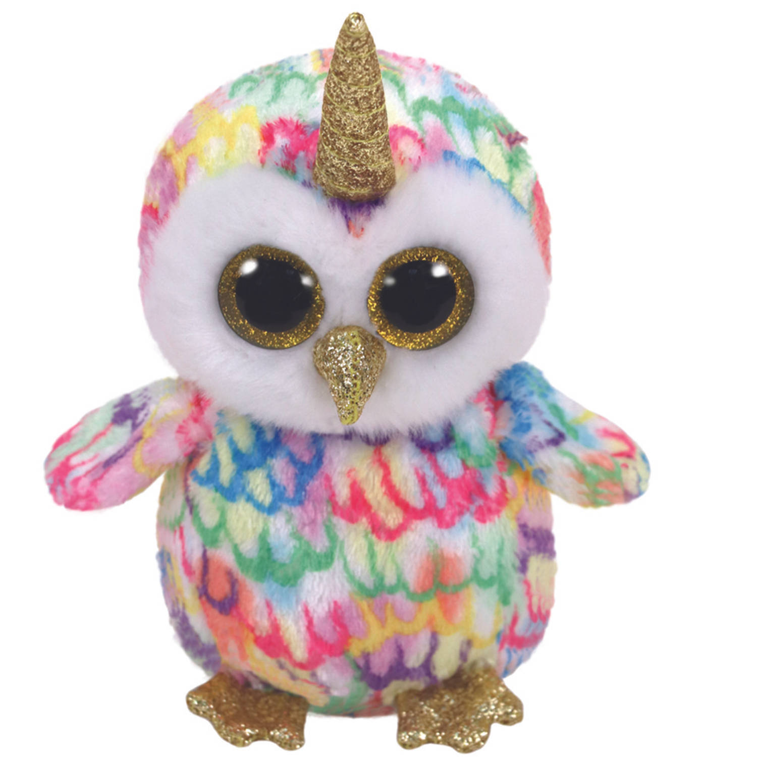 ty Beanie Boo Knuffel Uil Met Hoorn - 15 Cm