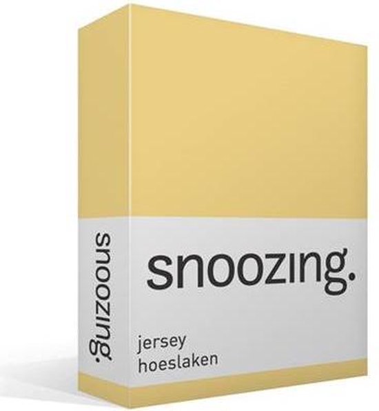 Snoozing Jersey Hoeslaken - 100% Gebreide Jersey Katoen - Lits-jumeaux (200x200 Cm) - - Geel