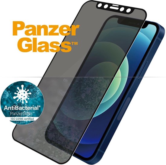 PanzerGlass Anti-bacteriëlee Case Friendly met Privacyglas voor Apple iPhone 12 mini - Zwart