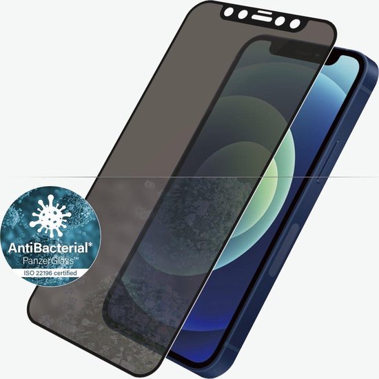 PanzerGlass Anti-bacteriëlee Case Friendly met Privacyglas voor Apple iPhone 12 mini - Zwart