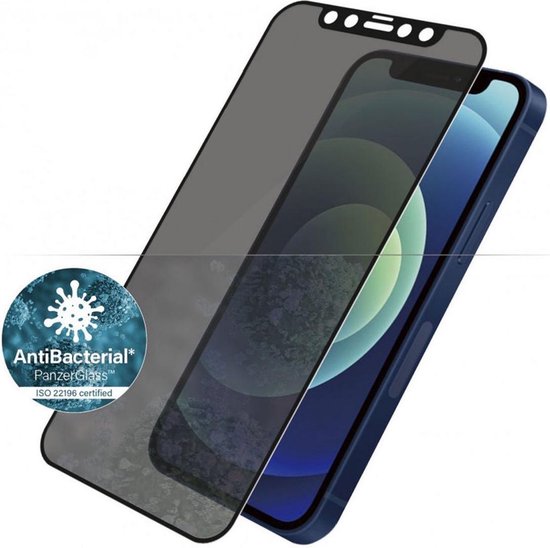 PanzerGlass Anti-bacteriëlee Case Friendly met Privacyglas voor Apple iPhone 12 mini - Zwart