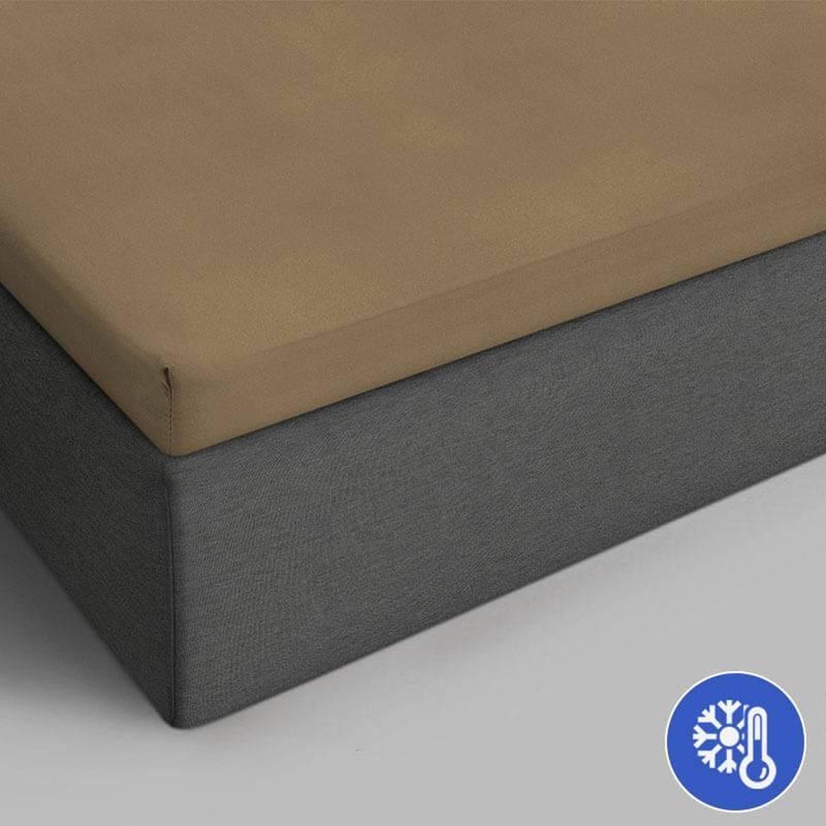 Dreamhouse Katoen Topper Hoeslaken - 100% Katoen - Lits-jumeaux (160x220 Cm) - Taupe