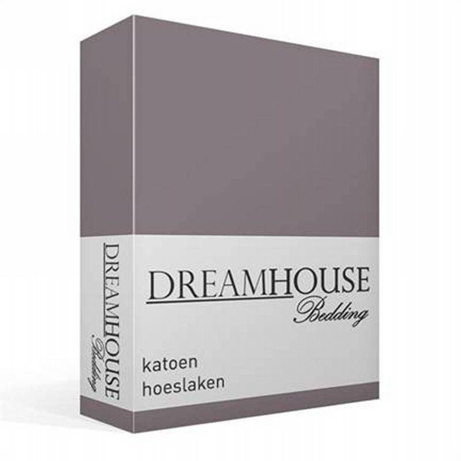 Dreamhouse Katoen Hoeslaken - 100% Katoen - 1-persoons (70x200 Cm) - - Grijs