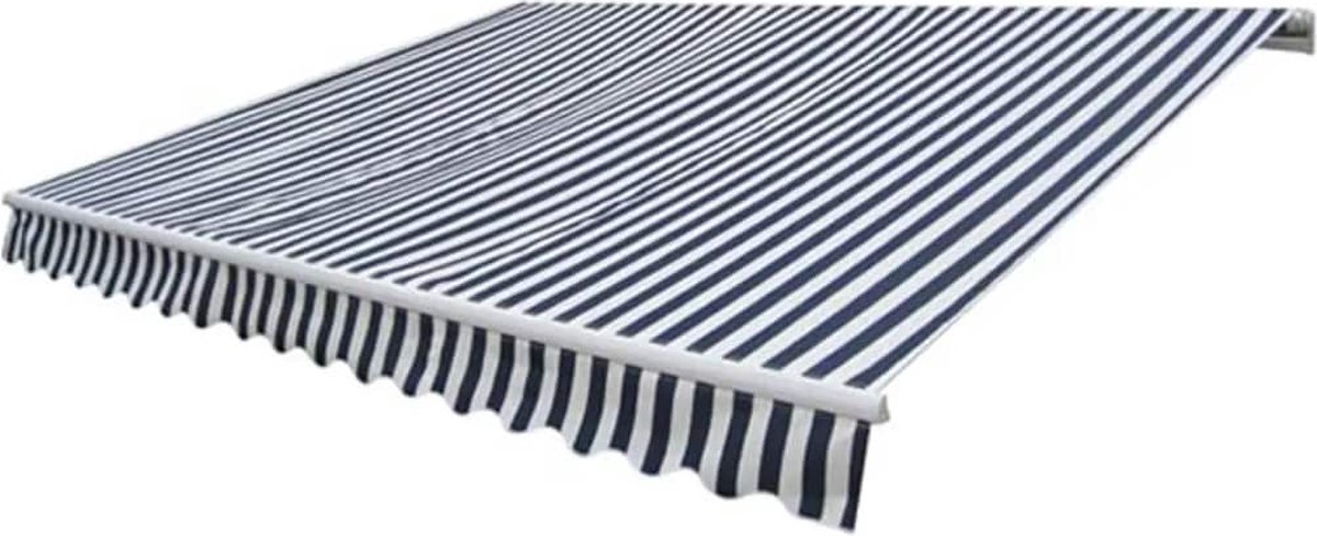 Vidaxl Luifel Handmatig Uittrekbaar 300 Cm/wit - Blauw