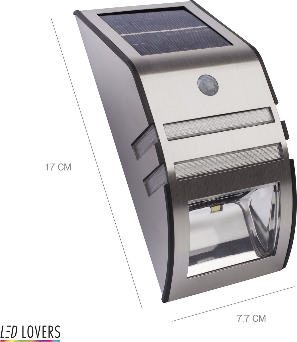 Led Lovers Draadloze Led Lamp Met Bewegingssensor - Rvs - Weersbestendig - Silver