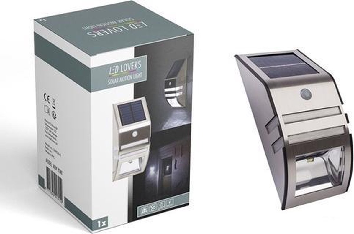 Led Lovers Draadloze Led Lamp Met Bewegingssensor - Rvs - Weersbestendig - Silver
