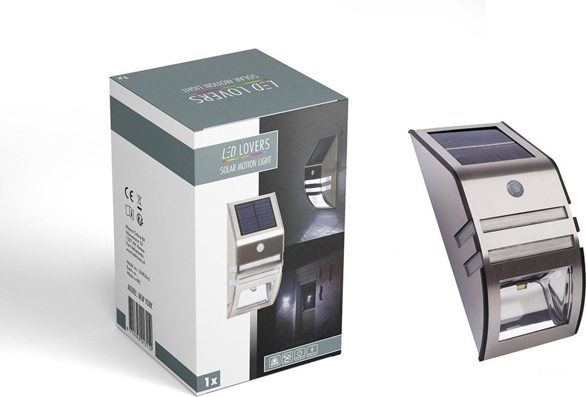 Led Lovers Draadloze Led Lamp Met Bewegingssensor - Rvs - Weersbestendig - Silver