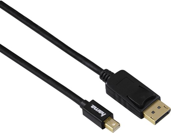 Hama Mini-displayPort naar dispayPort-kabel 3 sterren 1,8m - Zwart