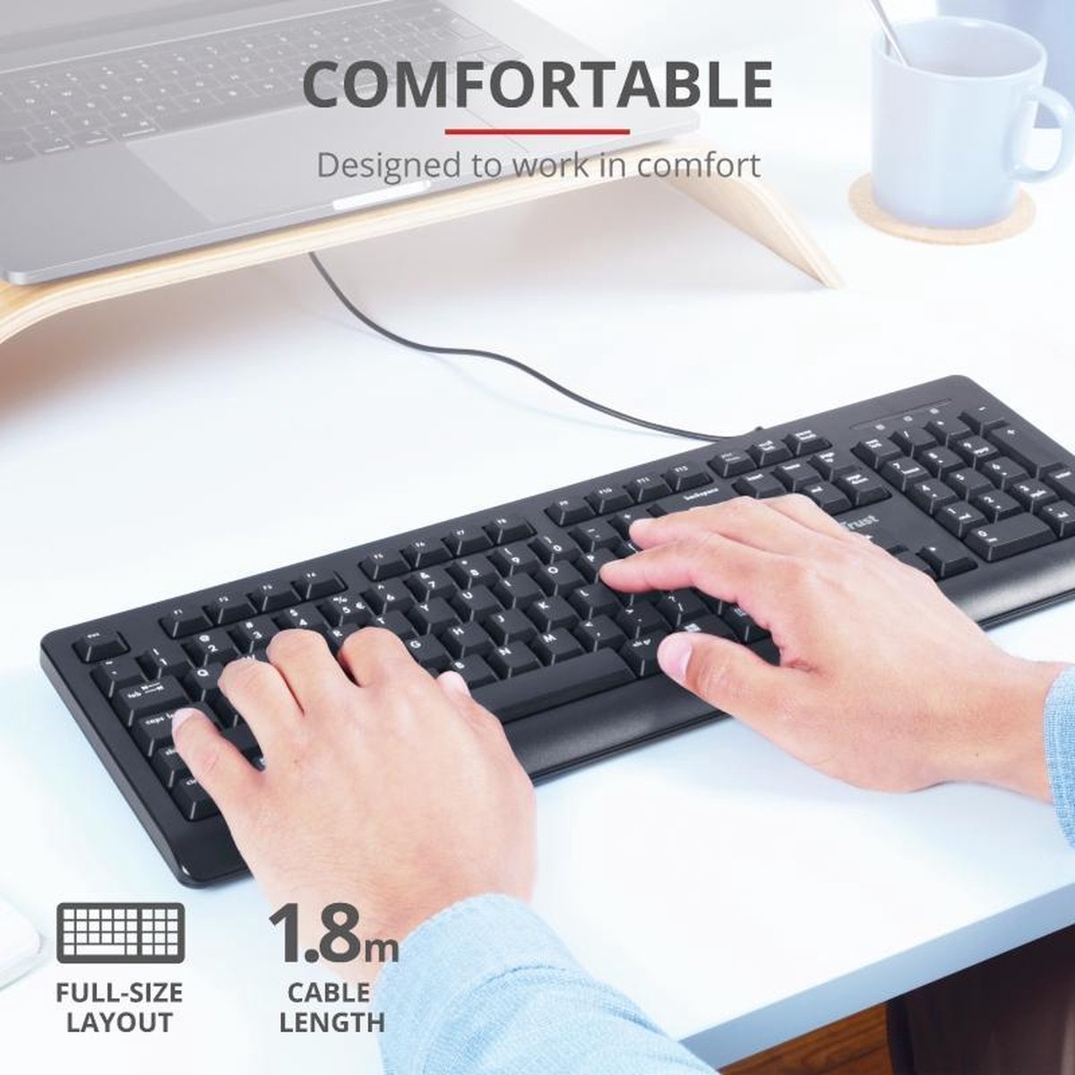 Trust TK-150 toetsenbord USB QWERTY - Zwart