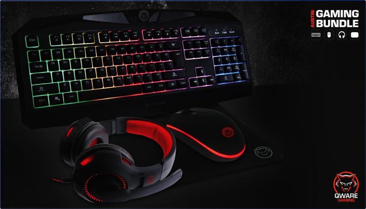 Qware Gaming-bundel 4-in-1 Austin