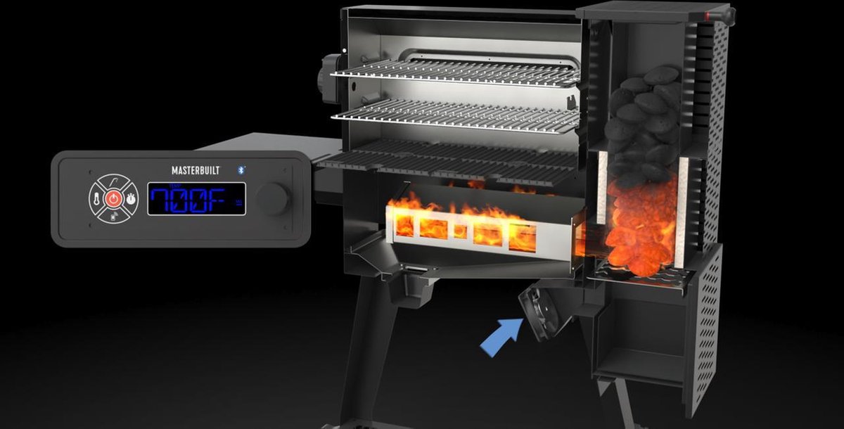 Masterbuilt Digitale Houtskoolgrill & Smoker Gravity Fed - Zwart