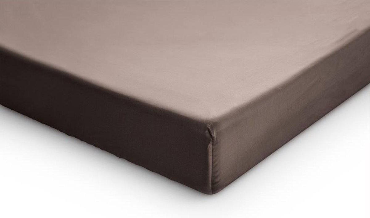 Primaviera Deluxe Topper Hoeslaken Satijn - Taupe 160 x 220 cm