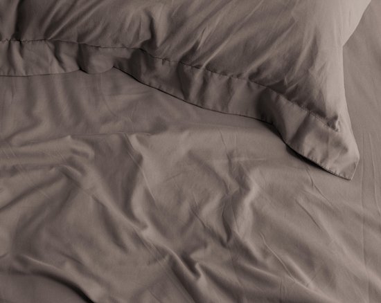 Primaviera Deluxe Topper Hoeslaken Satijn - Taupe 160 x 220 cm