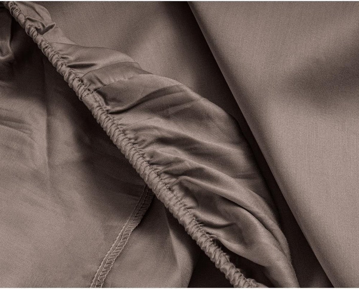 Primaviera Deluxe Topper Hoeslaken Satijn - Taupe 140 x 200 cm