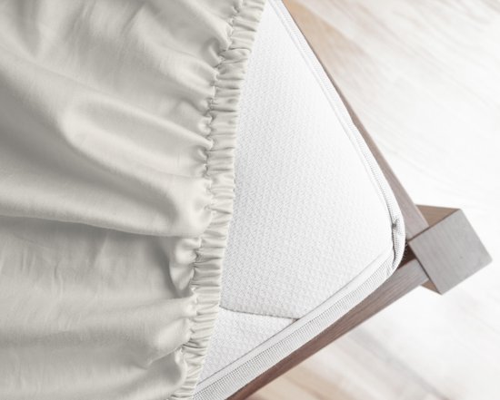 Primaviera Deluxe Topper Hoeslaken Satijn - Creme 90 x 220 cm