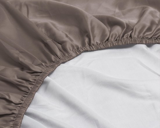 Primaviera Deluxe Satijn Hoeslaken - Taupe 70 x 200 cm