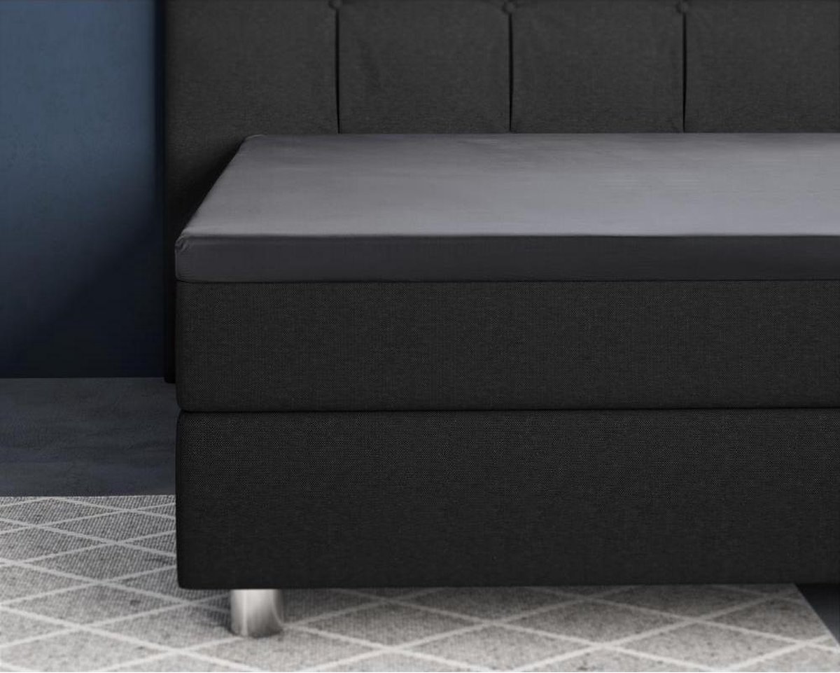 Primaviera Deluxe Topper Hoeslaken Satijn - Antraciet 160 x 220 cm