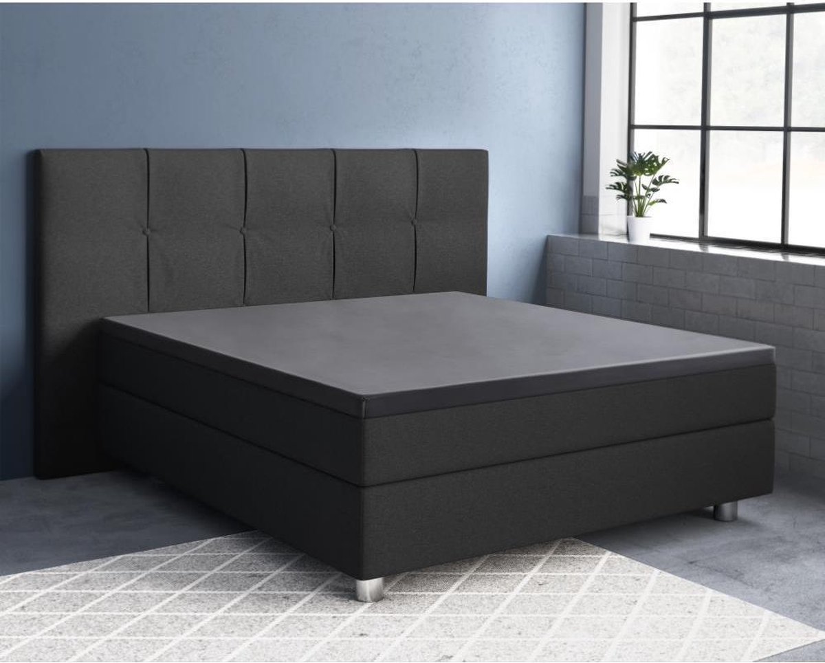 Primaviera Deluxe Topper Hoeslaken Satijn - Antraciet 160 x 220 cm