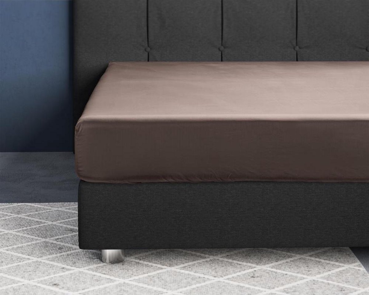 Primaviera Deluxe Satijn Hoeslaken - Taupe 180 x 210 cm