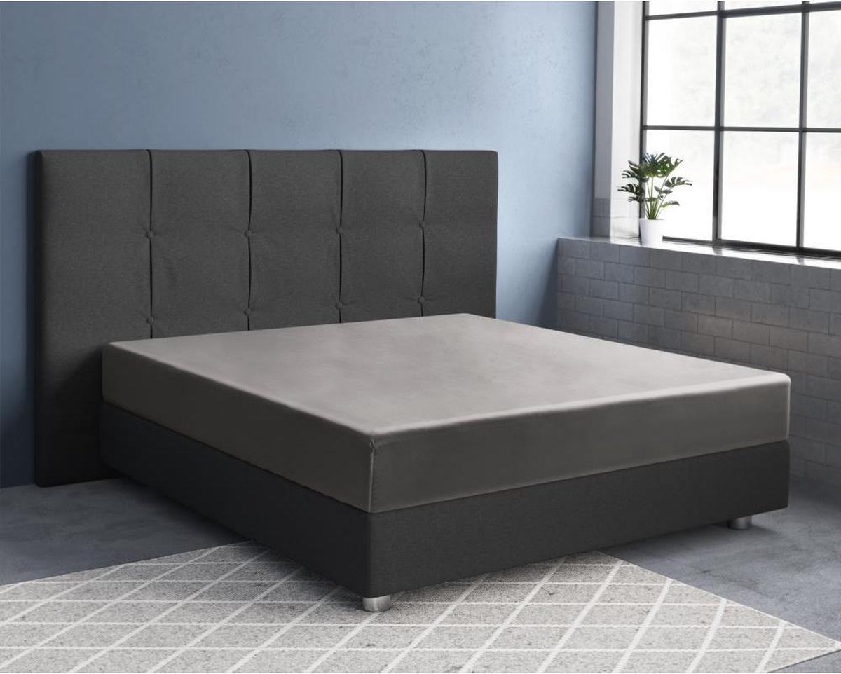 Primaviera Deluxe Satijn Hoeslaken - 90 x 220 cm - Grijs