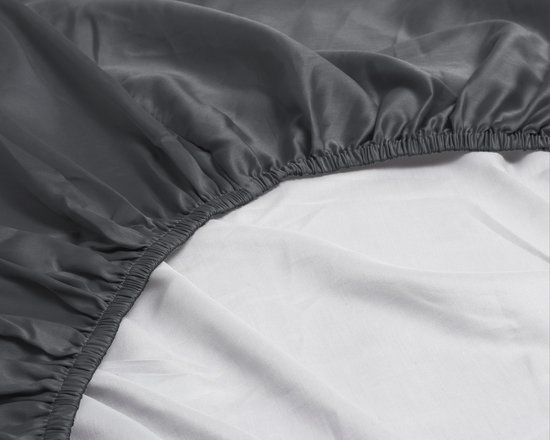 Primaviera Deluxe Satijn Hoeslaken - Antraciet 90 x 200 cm