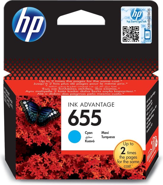 HP 655 Origineel Cyaan 1 stuk(s)