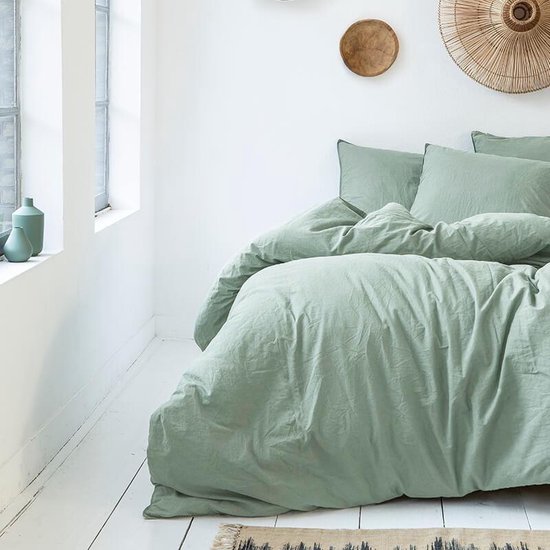 Presence Plain Percale - Jade 2-persoons (200 x 240 cm + 2 kussenslopen) Dekbedovertrek - Groen