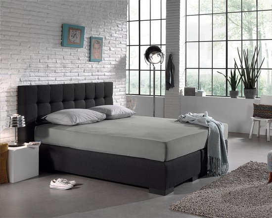 Home Care Jersey Hoeslaken - 80/90/100 x 200 cm - Grijs
