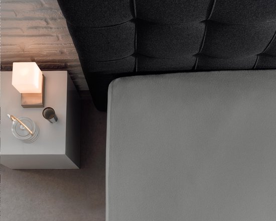 Home Care Jersey Hoeslaken - 80/90/100 x 200 cm - Grijs