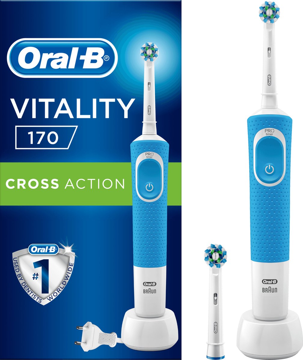Oral B Vitality 170 Tandenborstel + 2 opzetborstels - Blauw