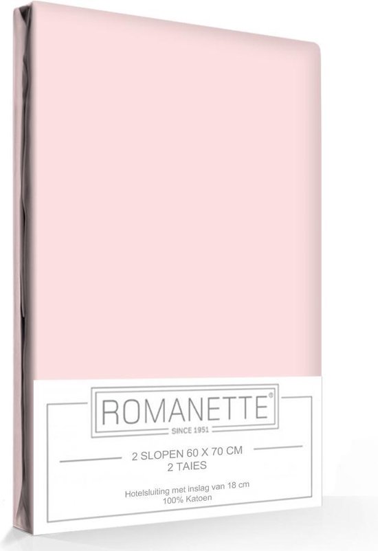 Romanette 2-PACK: Kussenslopen - - Roze