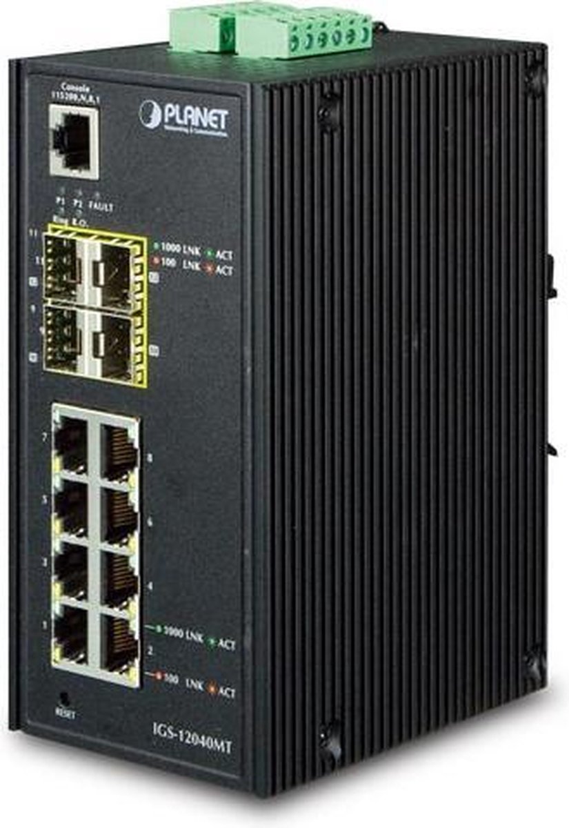 Assmann Planet IGS-12040MT netwerk-switch Managed Gigabit Ethernet (10/100/1000) - Zwart