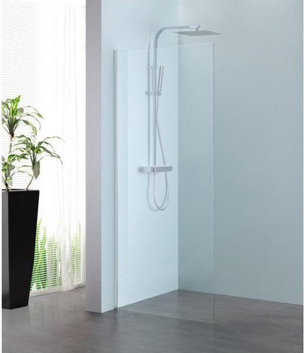 Royal Plaza Parri walk-in 90x200cm zilver profiel en helder glas met clean coating 12312