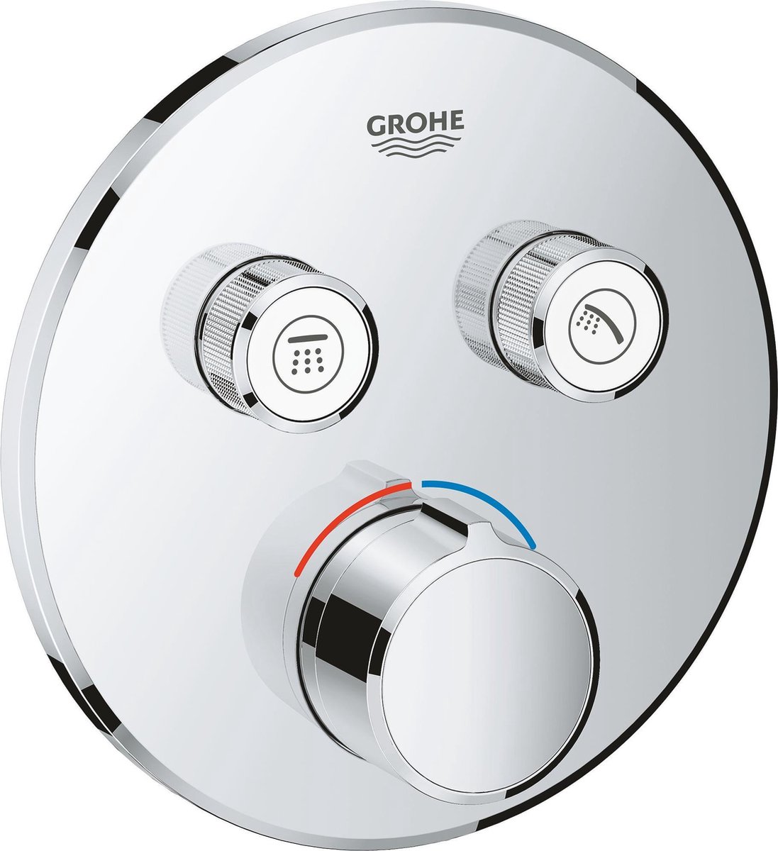 Grohe SmartControl afbouwdeel voor inbouwkraan met omstel v. 2 functies rond chroom 29145000