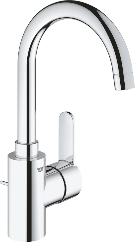 Grohe Eurostyle Cosmopolitan 1-gats wastafelkraan L-size met afvoerplug met hoge draaibare uitloop chroom 23043003